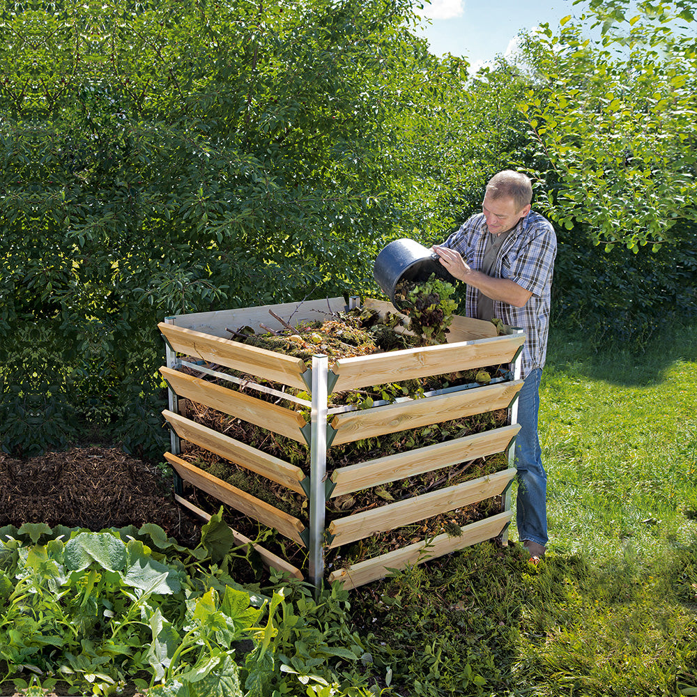 Komposter aus Holz Küchen und Gartenabfälle entsorgen