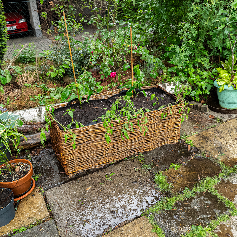 Hochbeet Weide 100x40x40cm + Pflanztasche