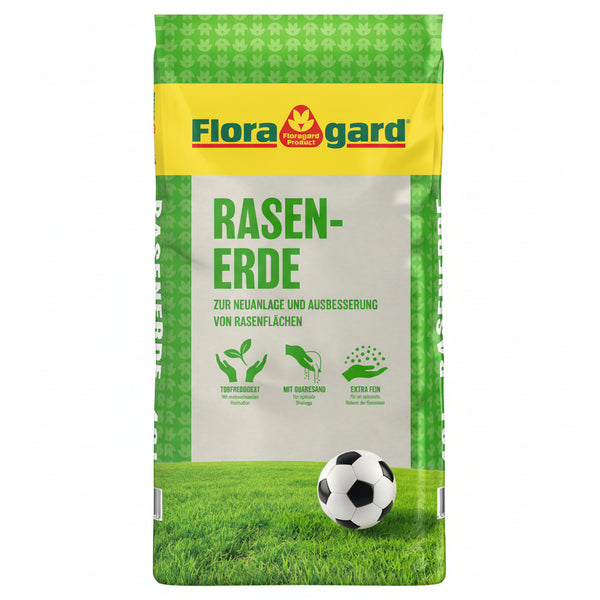Floragard Rasenerde 40 l – Spezialerde für Rasen-Neuanlage & Ausbesserung