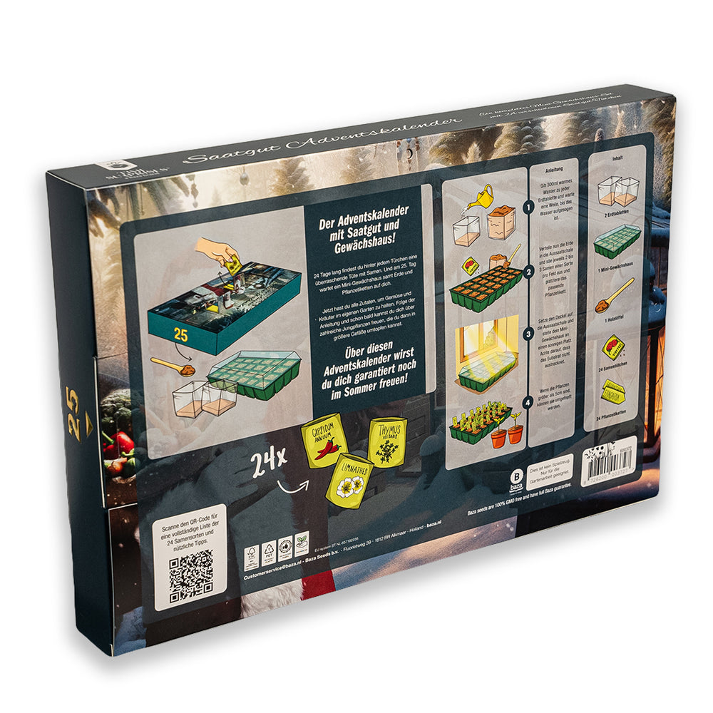 Inhalt Gartencoach Adventskalender 24 Türchen Samenset