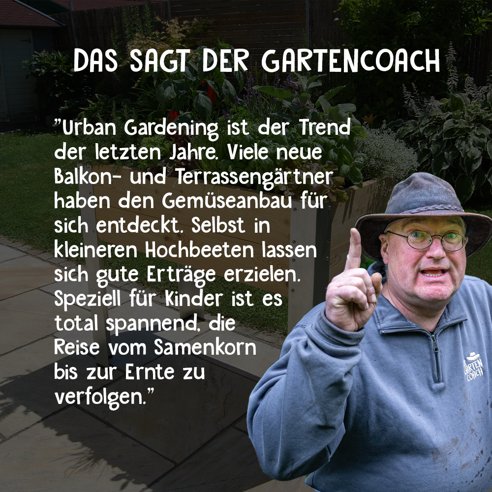 Hochbeet für Balkon und Terrasse aus Lärchenholz