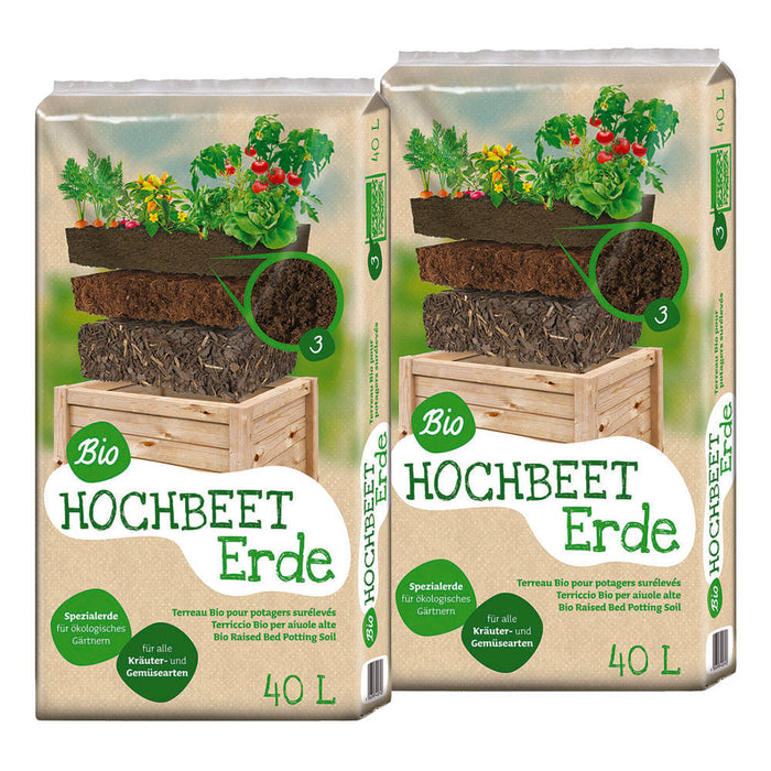 Universal Bio Hochbeeterde - 2x40l Vorteilspaket