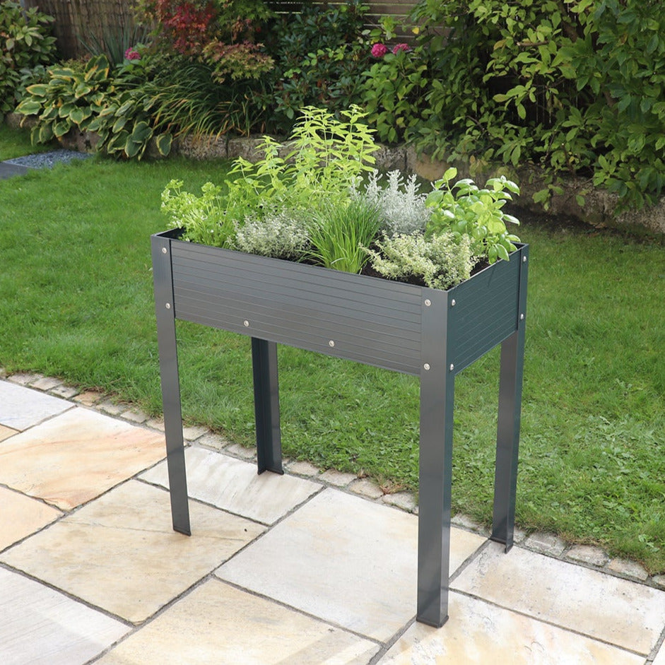 Kräuterhochbeet für Balkon und Terrasse aus Aluminium Der Gartencoach