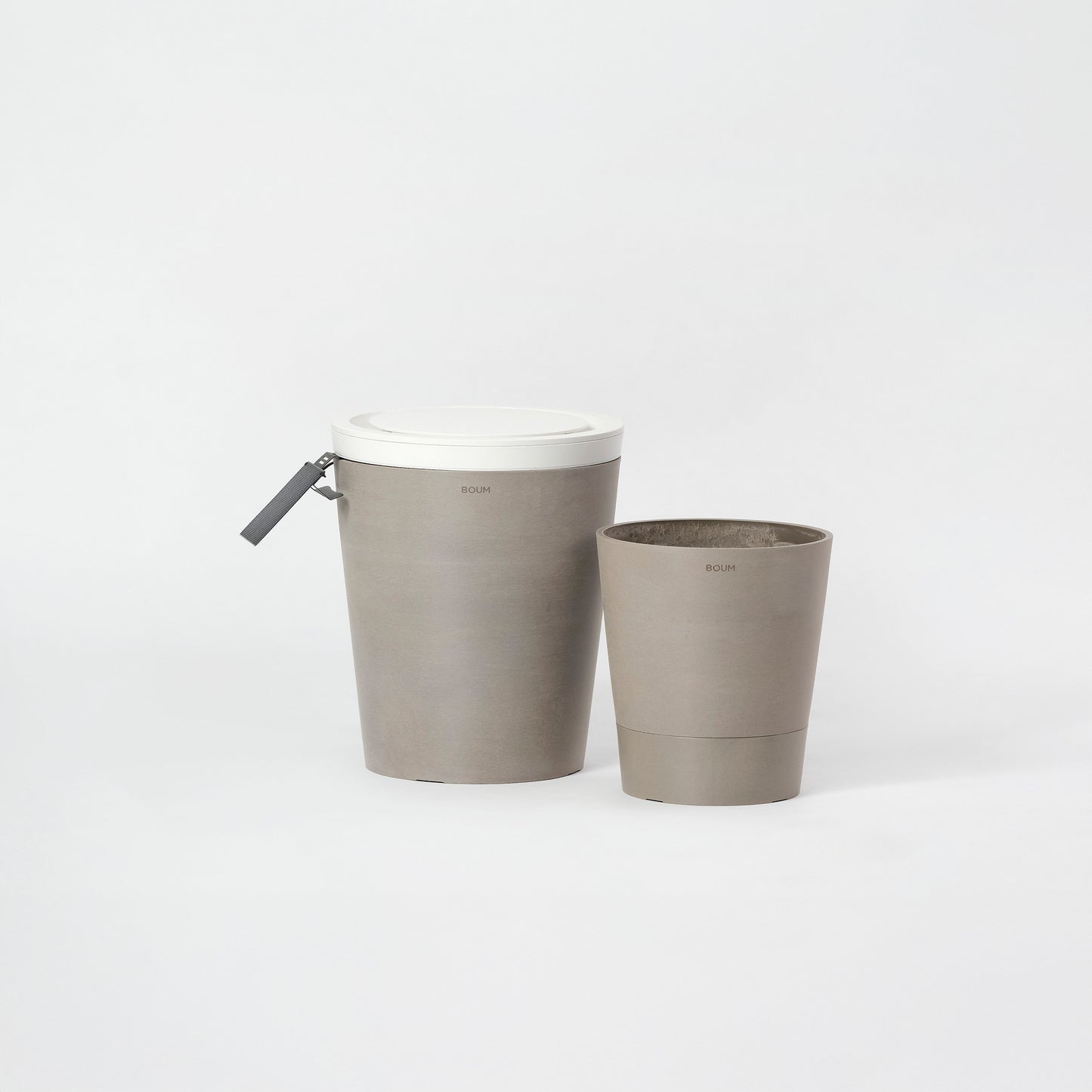 Boum 3 Starter Set - Blumentopf mit automatischer Bewässerung grau