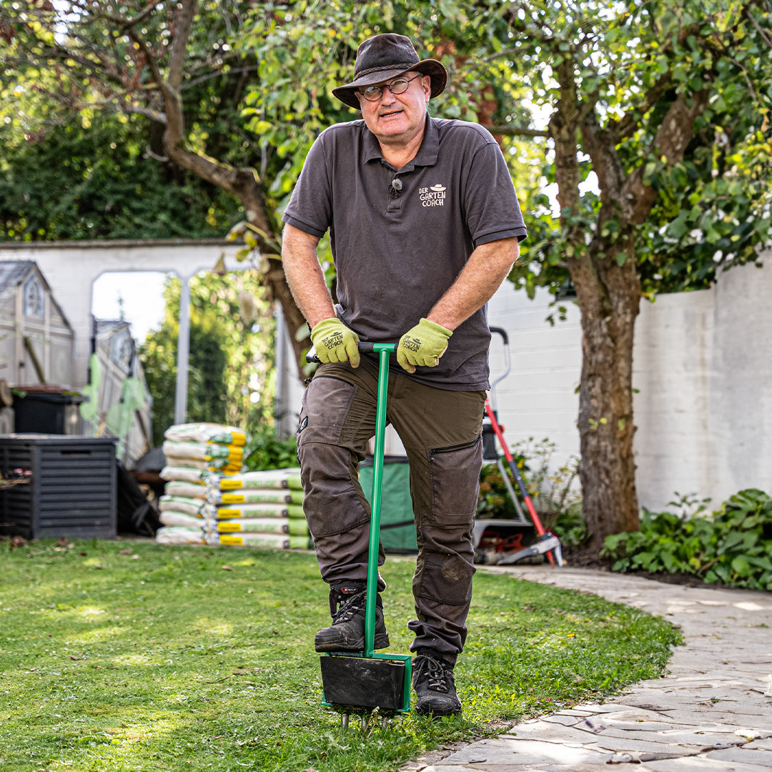 Rasen-Aerifizierer mit Spoons & Auffangwanne – Perfekter Rasen, ganz ...